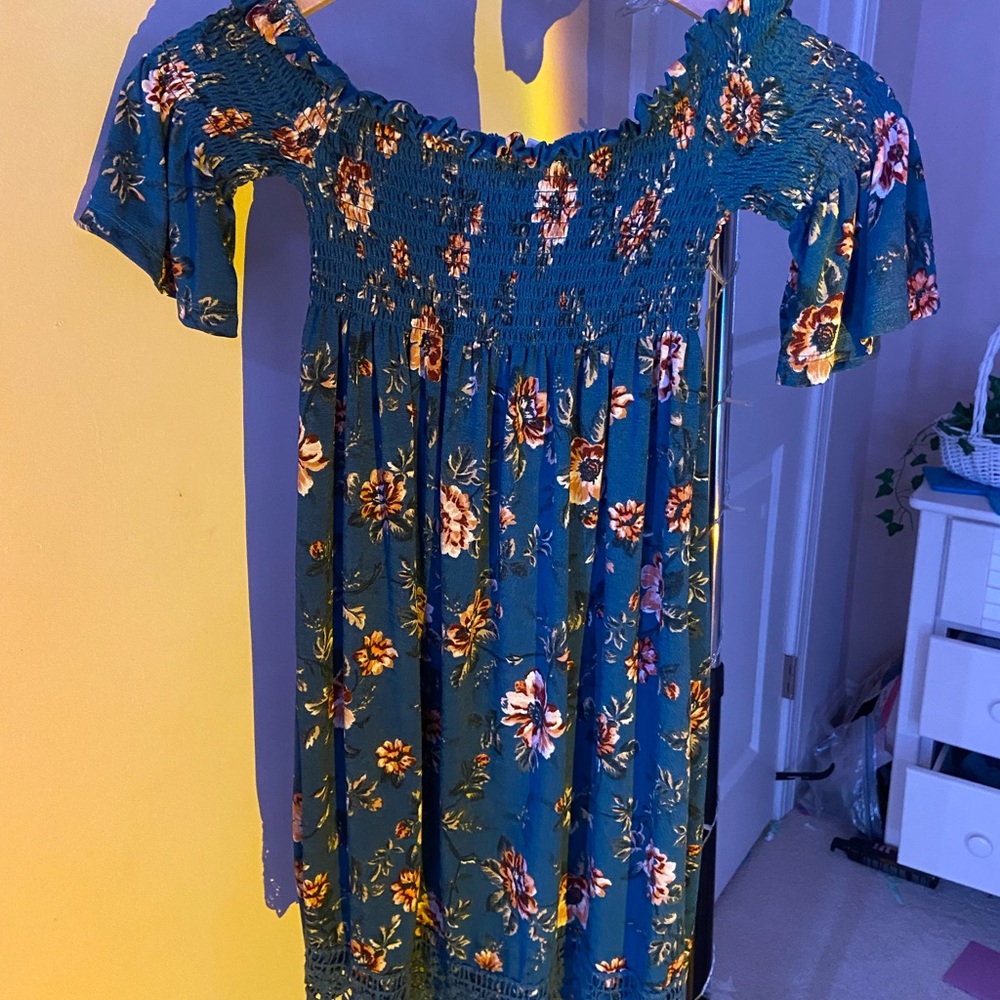 Blue floral dress